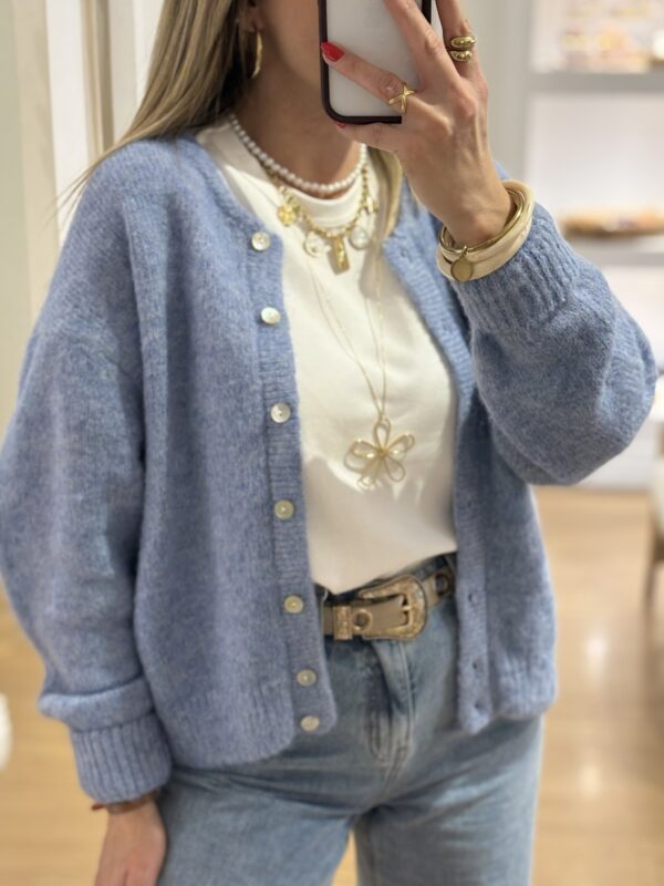 Gilet maille bleu