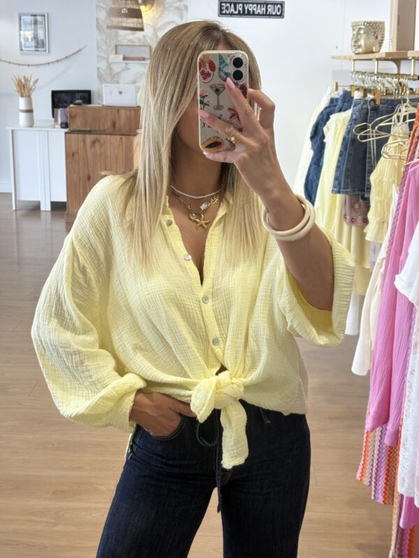Chemise gaze jaune – Image 2